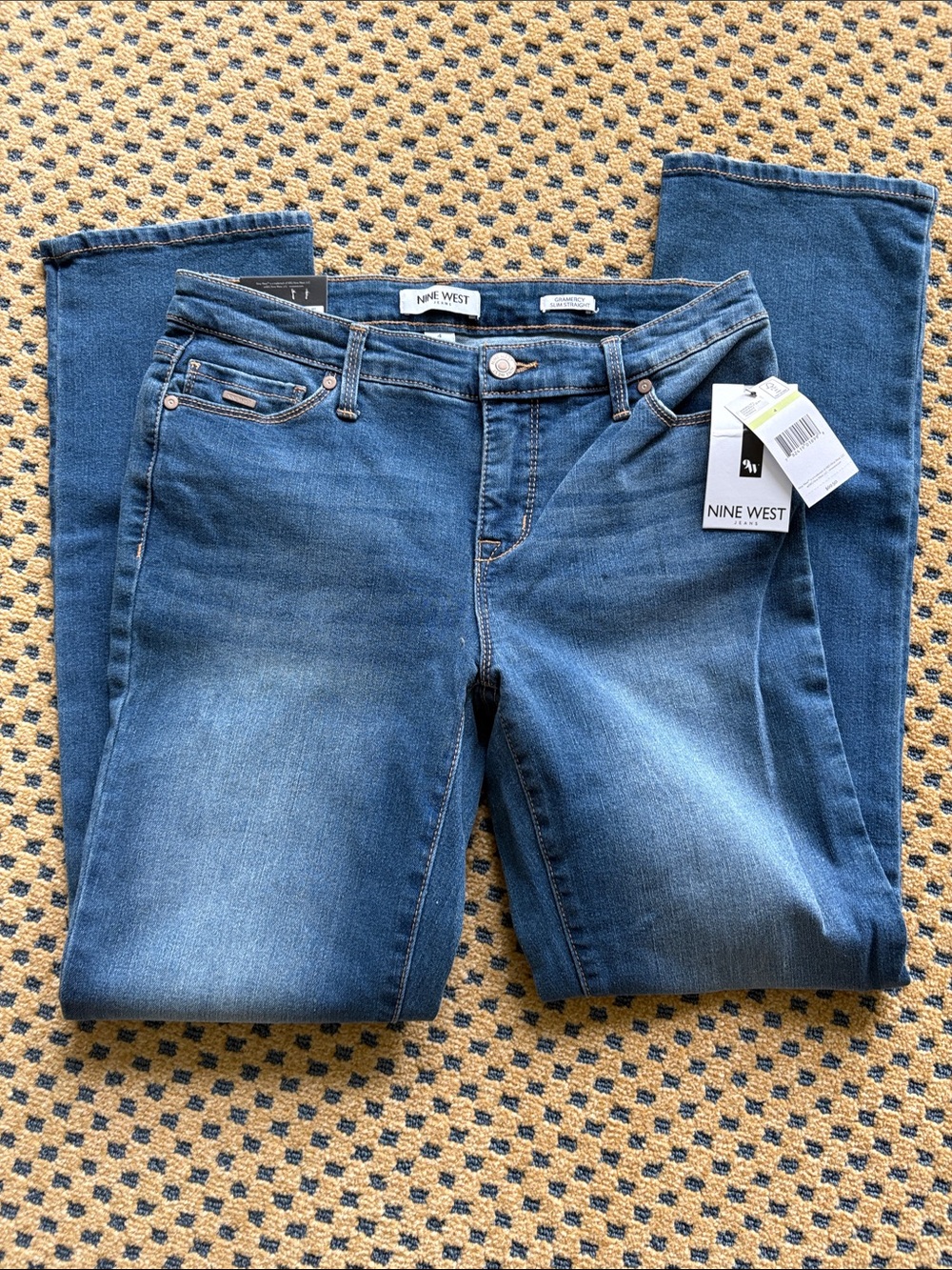 Nine West Women's Medium Blue Slim Straight Jeans